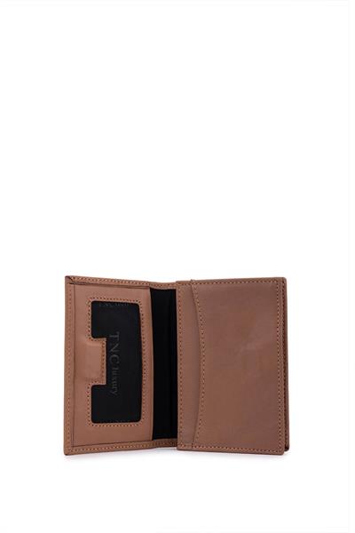 Tamer Tanca Unisex Hakiki Deri Bej Kartlık