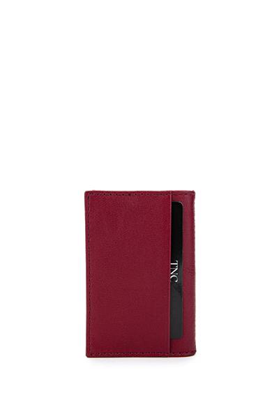Tamer Tanca Unisex Hakiki Deri Bordo Kartlık