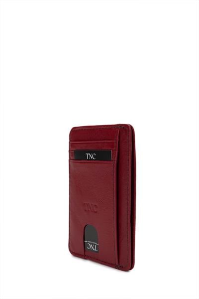 Tamer Tanca Unisex Hakiki Deri Bordo Kartlık