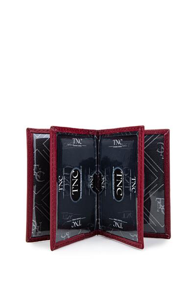 Tamer Tanca Unisex Hakiki Deri Bordo Kartlık