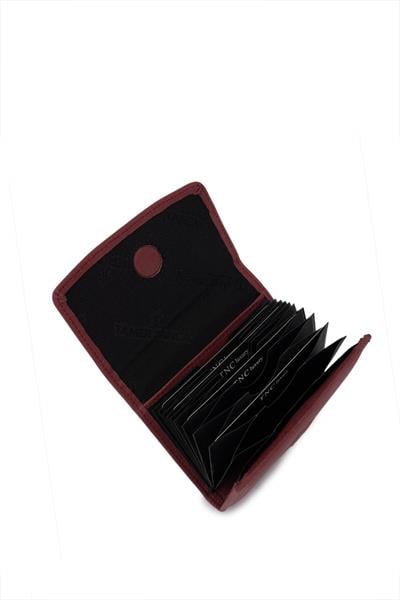 Tamer Tanca Unisex Hakiki Deri Bordo Kartlık