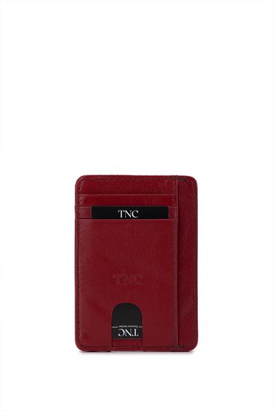 Tamer Tanca Unisex Hakiki Deri Bordo Kartlık