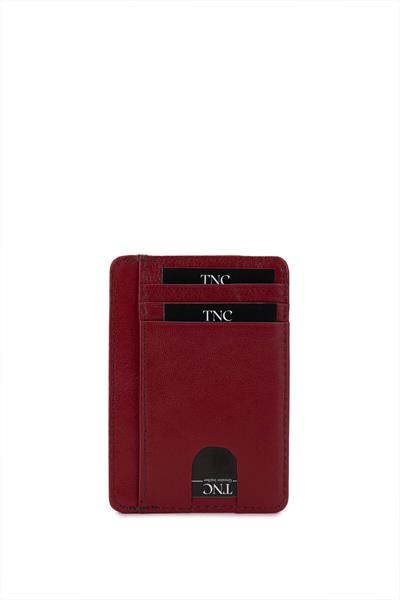 Tamer Tanca Unisex Hakiki Deri Bordo Kartlık