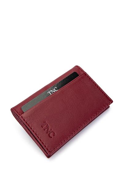Tamer Tanca Unisex Hakiki Deri Bordo Kartlık