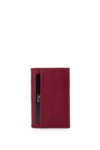 Tamer Tanca Unisex Hakiki Deri Bordo Kartlık