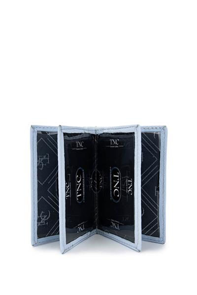 Tamer Tanca Unisex Hakiki Deri Buz Mavi Kartlık