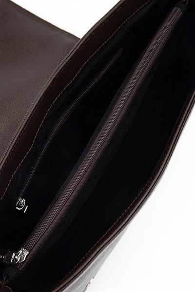 Tamer Tanca Unisex Hakiki Deri Kahverengi Postacı Çanta