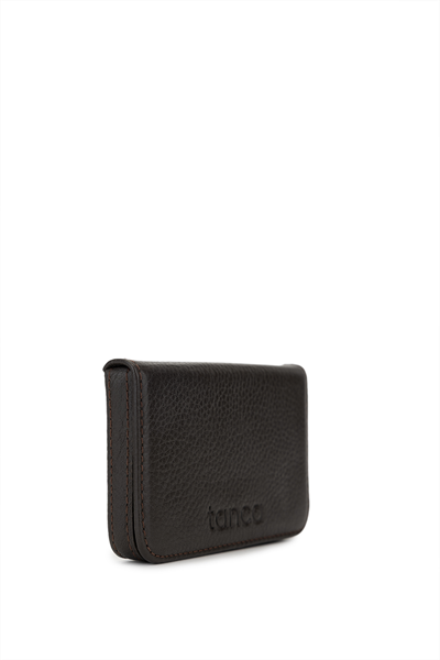 Tamer Tanca Unisex Hakiki Deri Kahverengi Kartlık