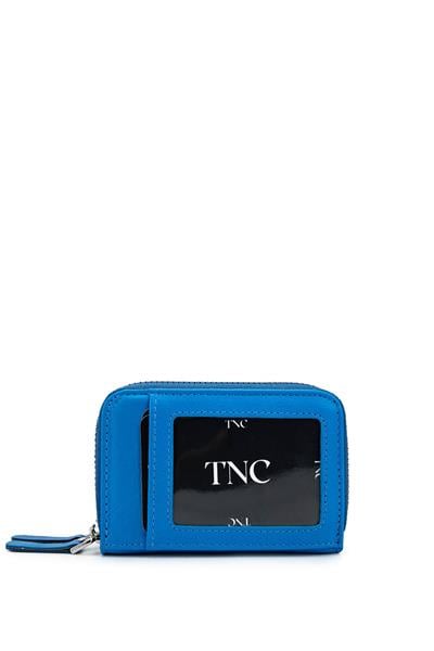 Tamer Tanca Unisex Hakiki Deri Mavi Cüzdan