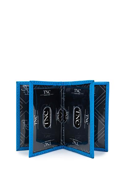 Tamer Tanca Unisex Hakiki Deri Mavi Kartlık