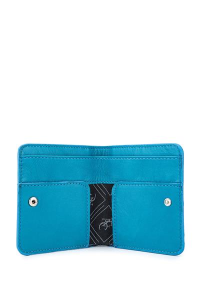 Tamer Tanca Unisex Hakiki Deri Mavi Kartlık