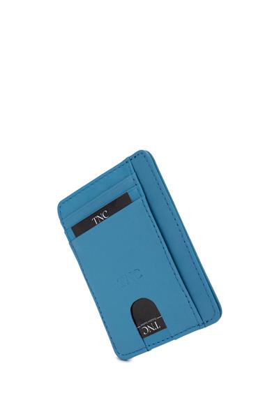 Tamer Tanca Unisex Hakiki Deri Mavi Kartlık