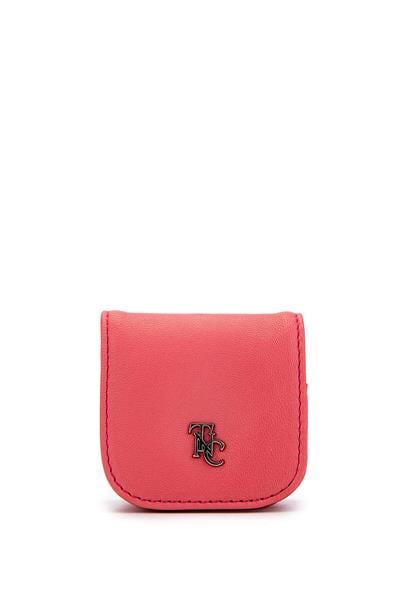 Tamer Tanca Unisex Hakiki Deri Pembe Airpods Kılıfı Cuzdan