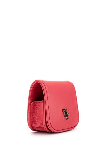 Tamer Tanca Unisex Hakiki Deri Pembe Airpods Kılıfı Cuzdan