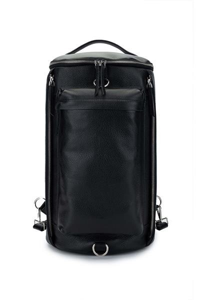 Tamer Tanca Unisex Hakiki Deri Siyah Floter Spor Çanta