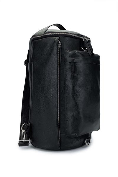 Tamer Tanca Unisex Hakiki Deri Siyah Floter Spor Çanta