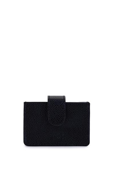Tamer Tanca Unisex Hakiki Deri Siyah Havyar Kartlık