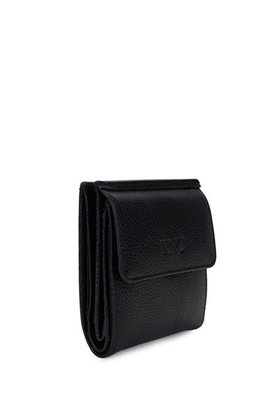Tamer Tanca Unisex Hakiki Deri Siyah Havyar Cüzdan Cuzdan