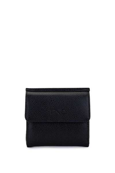 Tamer Tanca Unisex Hakiki Deri Siyah Havyar Cüzdan Cuzdan