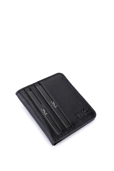 Tamer Tanca Unisex Hakiki Deri Siyah Kartlık