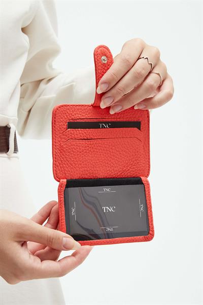 Tamer Tanca Unisex Hakiki Deri Yavruağzı Kartlık