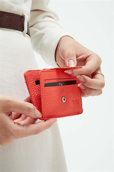 Tamer Tanca Unisex Hakiki Deri Yavruağzı Kartlık