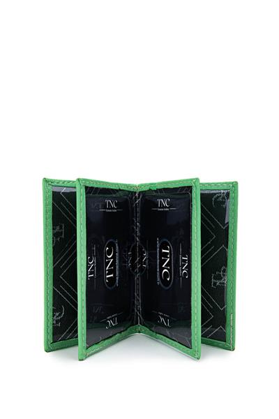 Tamer Tanca Unisex Hakiki Deri Yeşil Kartlık