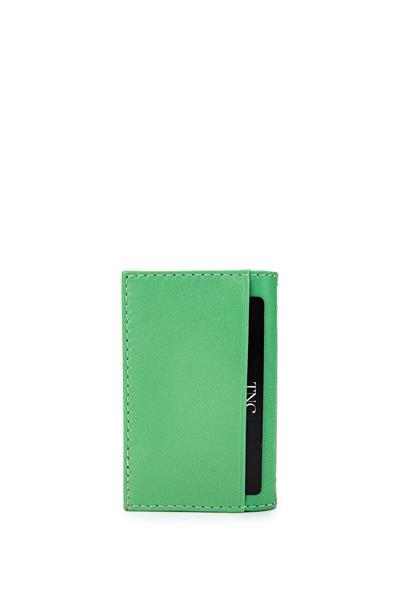 Tamer Tanca Unisex Hakiki Deri Yeşil Kartlık