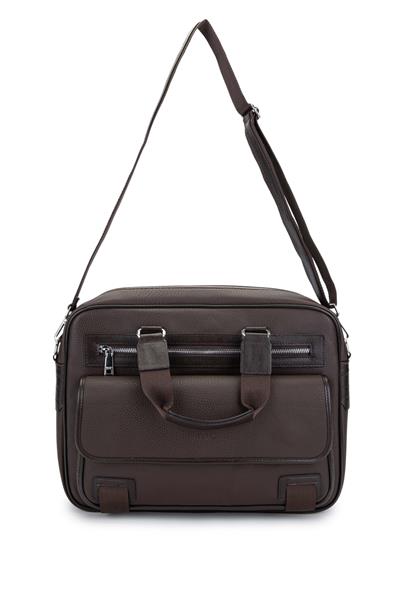 Tamer Tanca Unisex Vegan Kahverengi Evrak Çantası