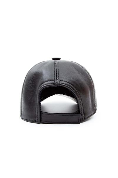 Tamer Tanca Unisex Vegan Siyah Deri Şapka