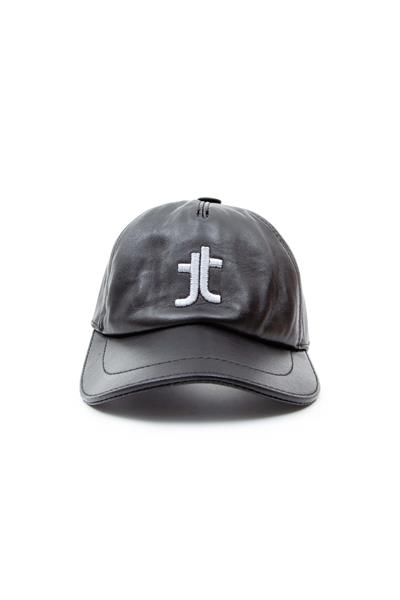Tamer Tanca Unisex Vegan Siyah Deri Şapka
