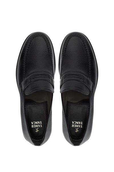 Tamer Tanca Erkek Hakiki Deri Siyah Loafer Ayakkabı