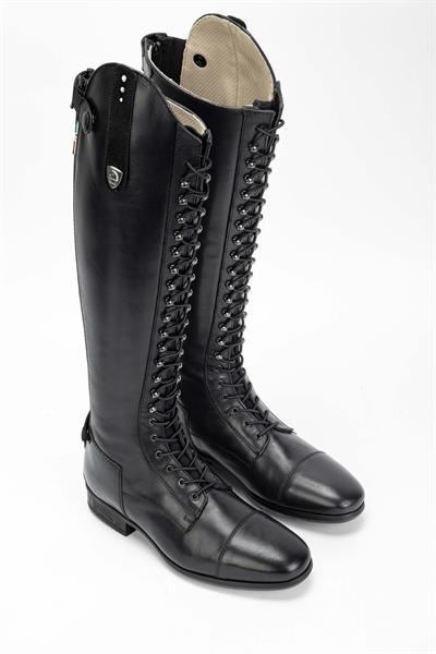 Tattini Unisex Hakiki Deri Siyah Binici Cizmesi Çizme