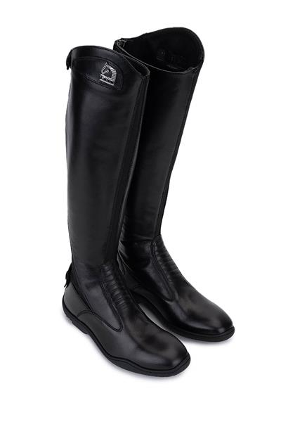 Tattini Unisex Hakiki Deri Siyah (Large) Binici Cizmesi Çizme