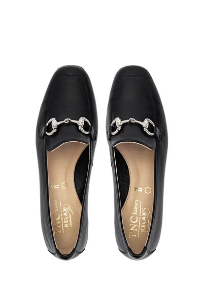 Tnc Luxury Kadın Hakiki Deri Siyah Comfort Ayakkabı