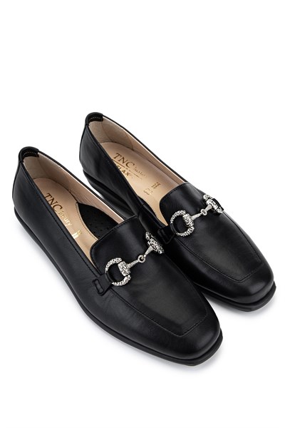 Tnc Luxury Kadın Hakiki Deri Siyah Comfort Ayakkabı