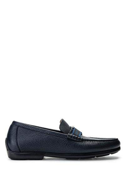 VALENTINO Erkek Hakiki Deri Mavi Loafer Ayakkabı