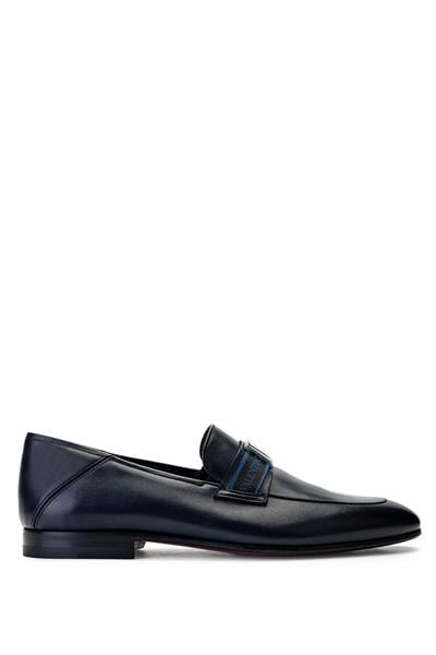 VALENTINO Erkek Hakiki Deri Mavi Loafer Ayakkabı