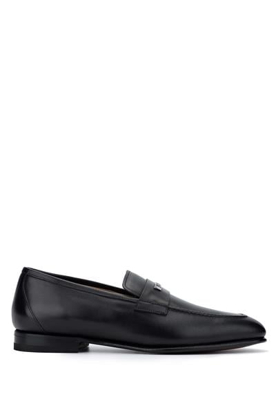 VALENTINO Erkek Hakiki Deri Siyah Deri Loafer Ayakkabı