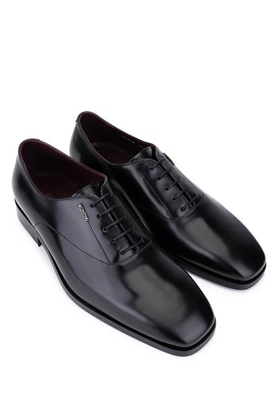 Valentino Erkek Hakiki Deri Siyah Klasik Ayakkabı