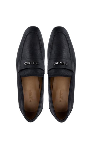 VALENTINO Erkek Hakiki Deri Siyah Loafer Ayakkabı