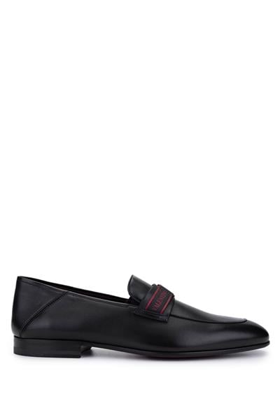 VALENTINO Erkek Hakiki Deri Siyah Loafer Ayakkabı
