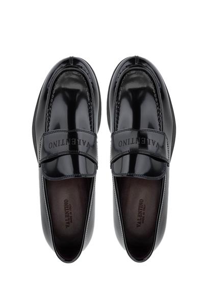 VALENTINO Erkek Hakiki Deri Siyah Loafer Ayakkabı