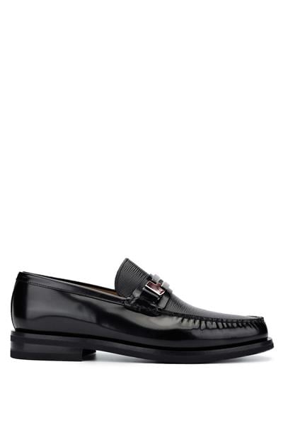 VALENTINO Erkek Hakiki Deri Siyah Loafer Ayakkabı