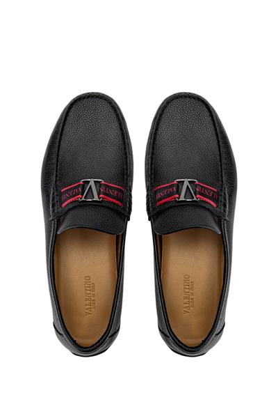 VALENTINO Erkek Hakiki Deri Siyah Loafer Ayakkabı