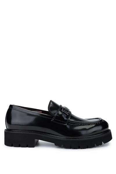 VALENTINO Erkek Hakiki Deri Siyah Loafer Ayakkabı
