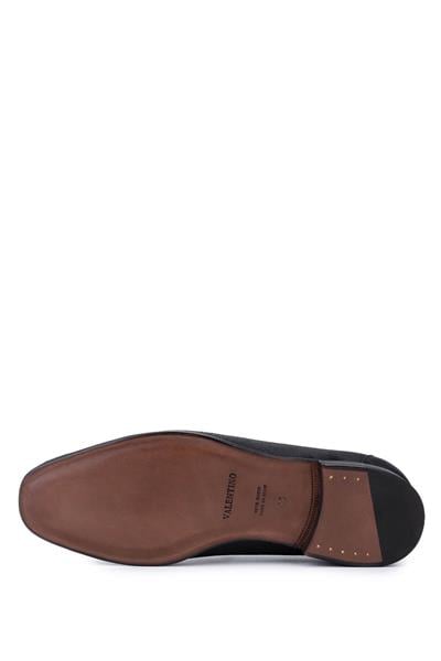 VALENTINO Erkek Hakiki Deri Siyah Loafer Ayakkabı