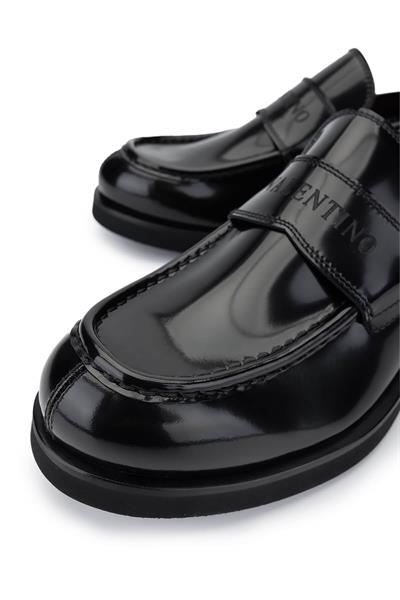 VALENTINO Erkek Hakiki Deri Siyah Loafer Ayakkabı