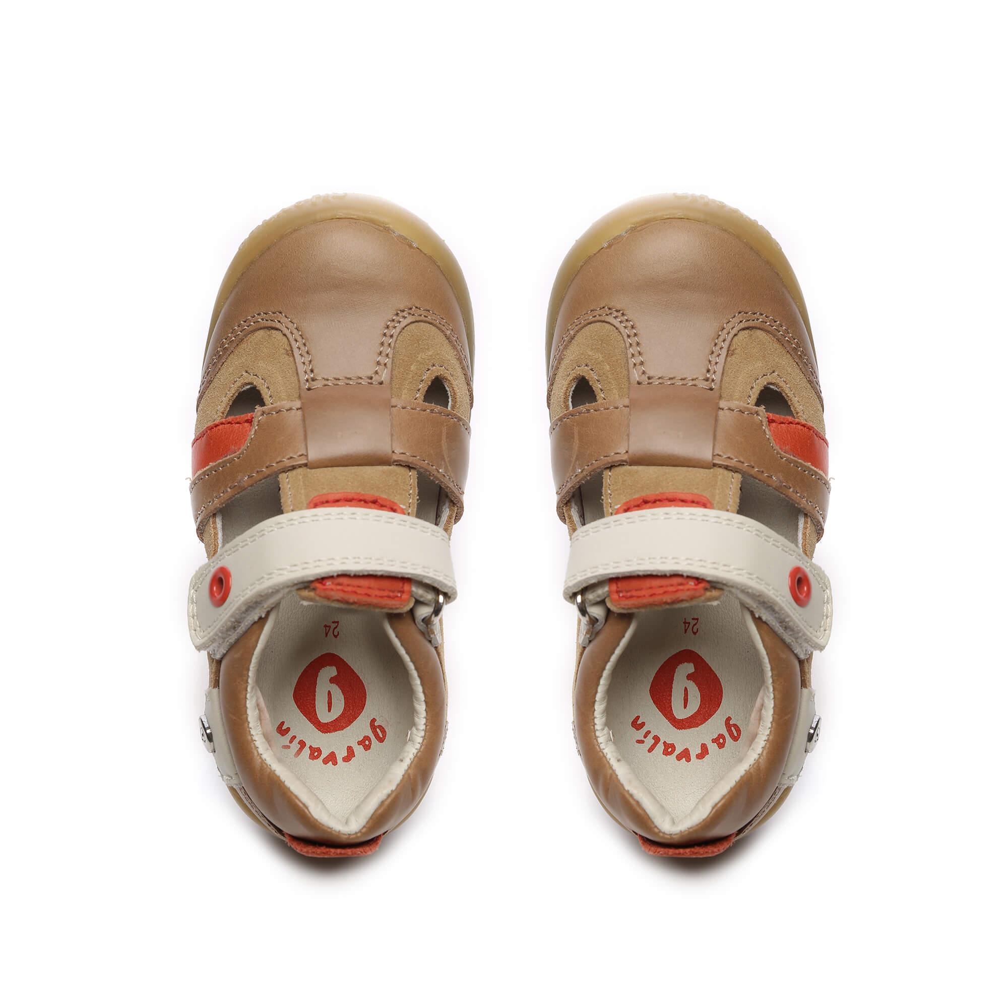 Ballerines Garvalin Pour Fille - Canvas Avec Noeud, Couleur Écru, Semelle Souple, Fermeture Velcro, Confortables Et Élégantes