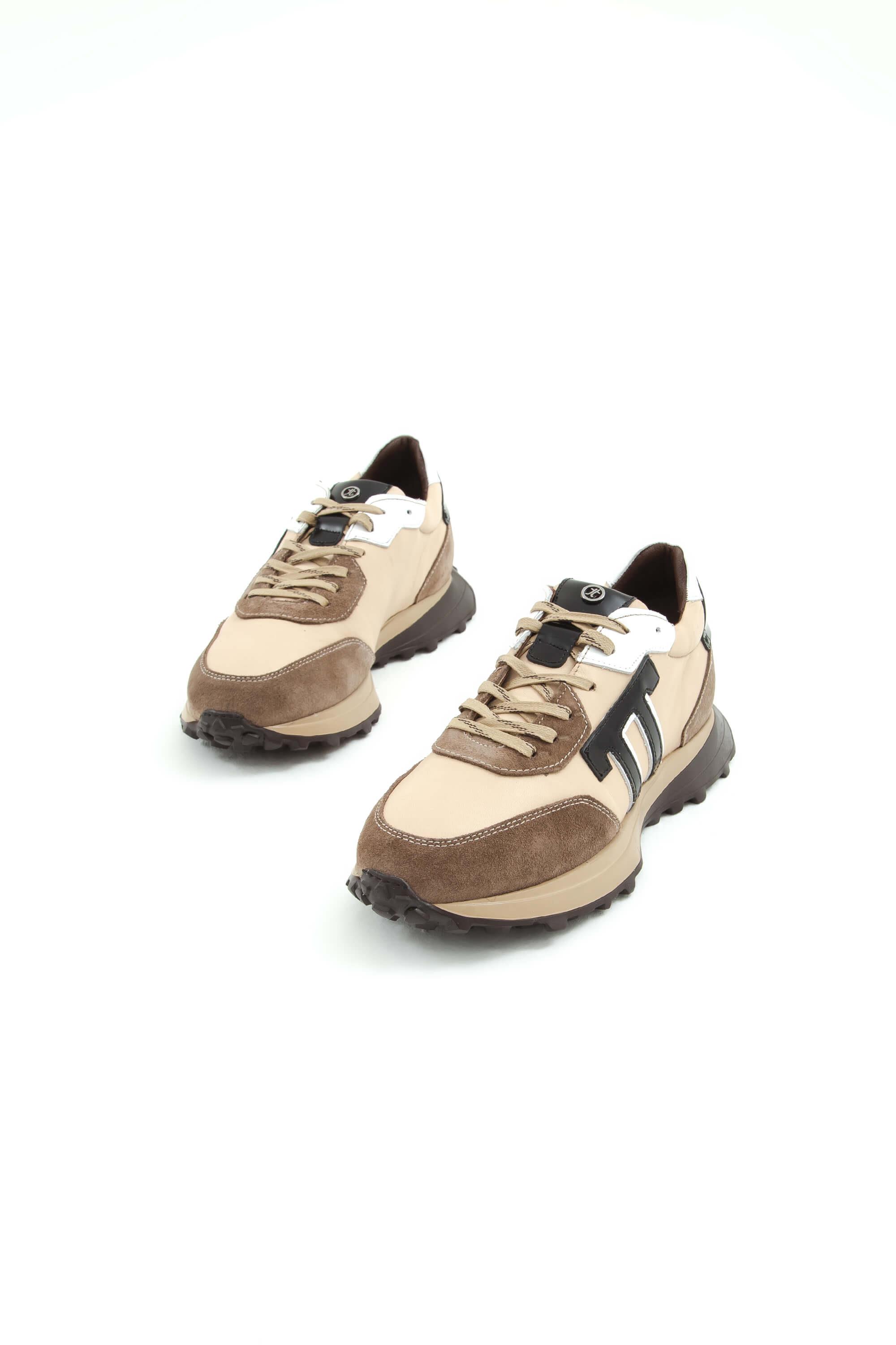 Tamer Tanca Erkek Hakiki Deri Bej Sneakers Spor Ayakkab